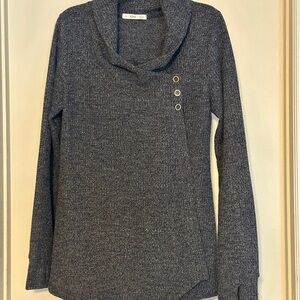 Navy Cross Front Sweater